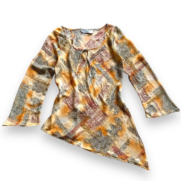 Vintage 90s Y2K Sheer Boho Tunic - Picture 4 of 8